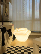 White Rose Shaped LED Table Lamp