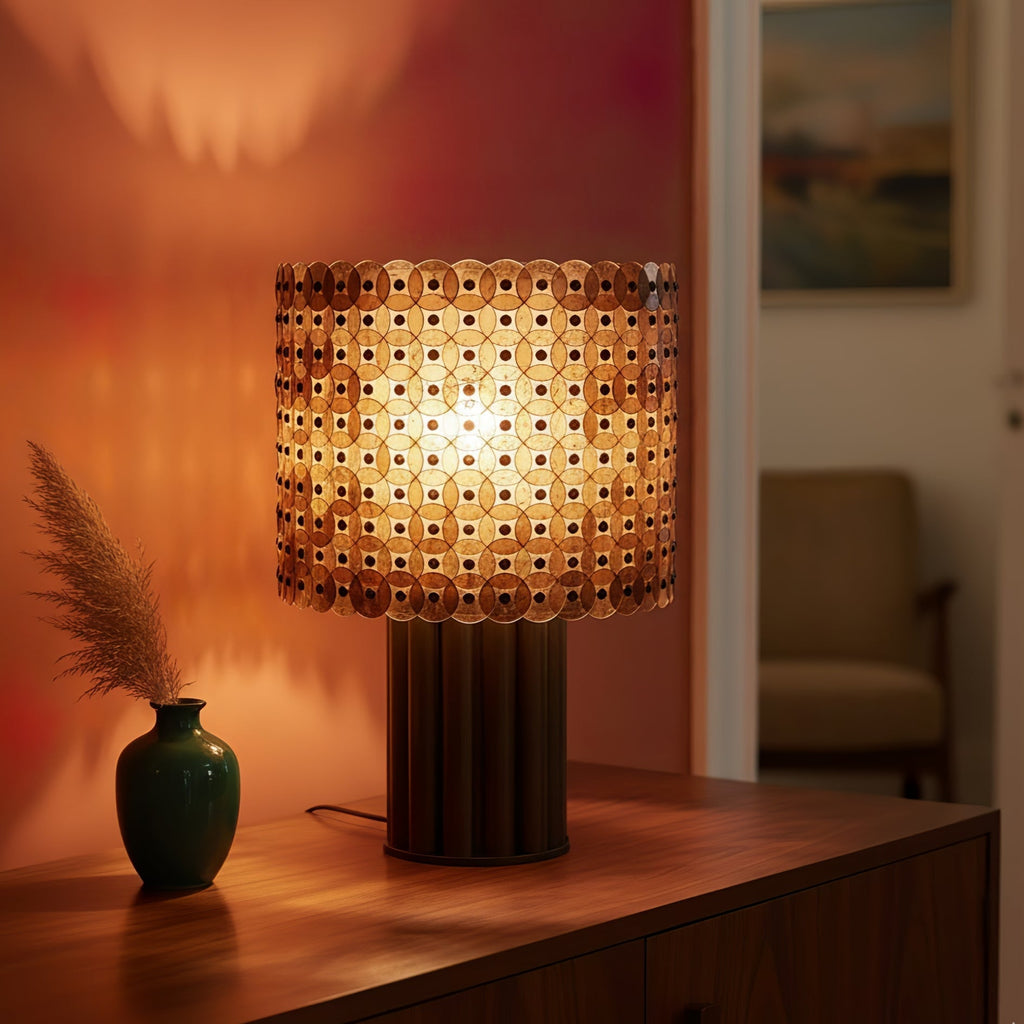 Mica Disc Lattice Table Lamp