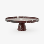 Crimson Marquina Marble Pedestal Tray