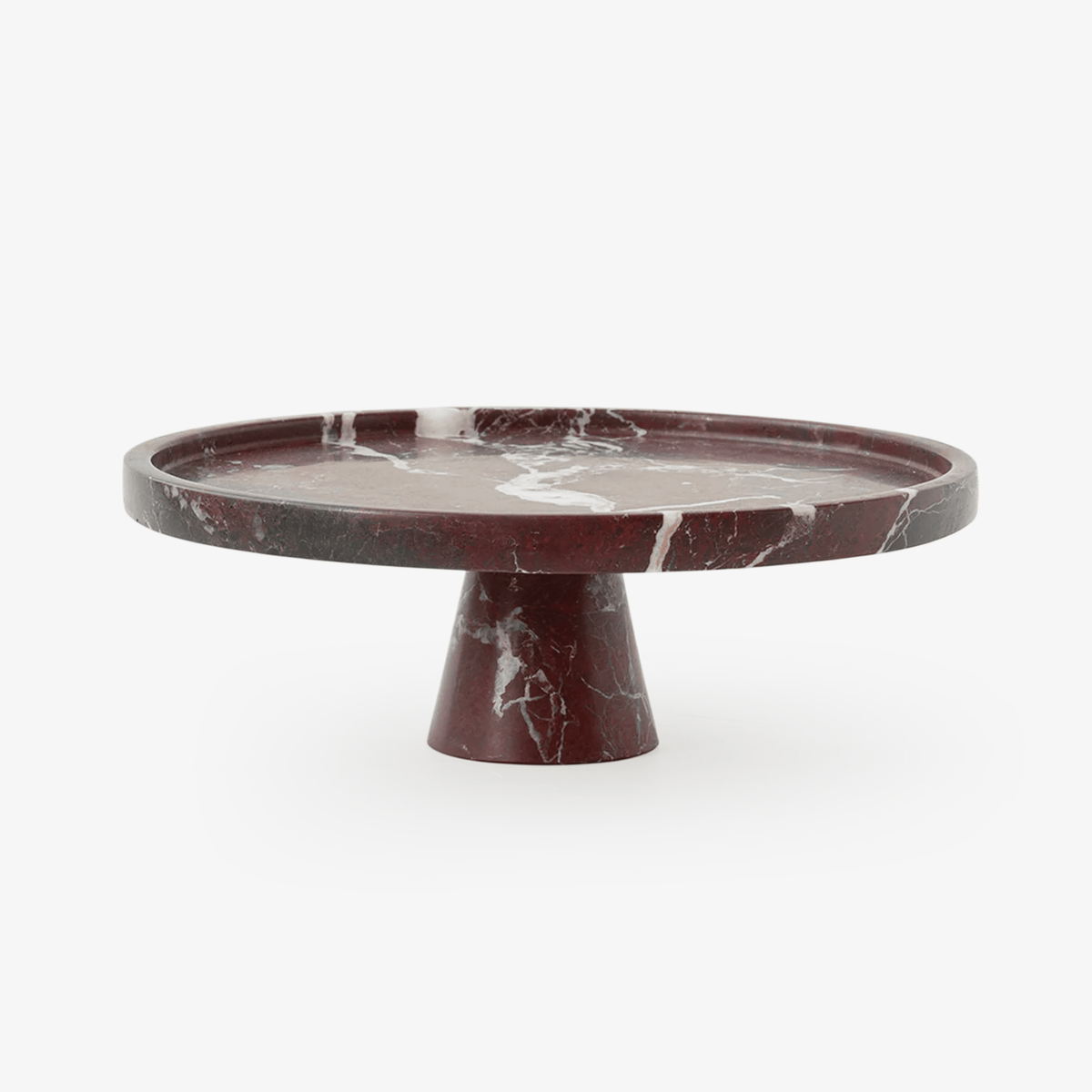Crimson Marquina Marble Pedestal Tray