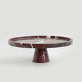 Crimson Marquina Marble Pedestal Tray