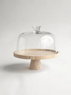 Crimson Marquina Marble Pedestal Tray