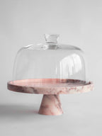 Crimson Marquina Marble Pedestal Tray