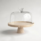 Crimson Marquina Marble Pedestal Tray