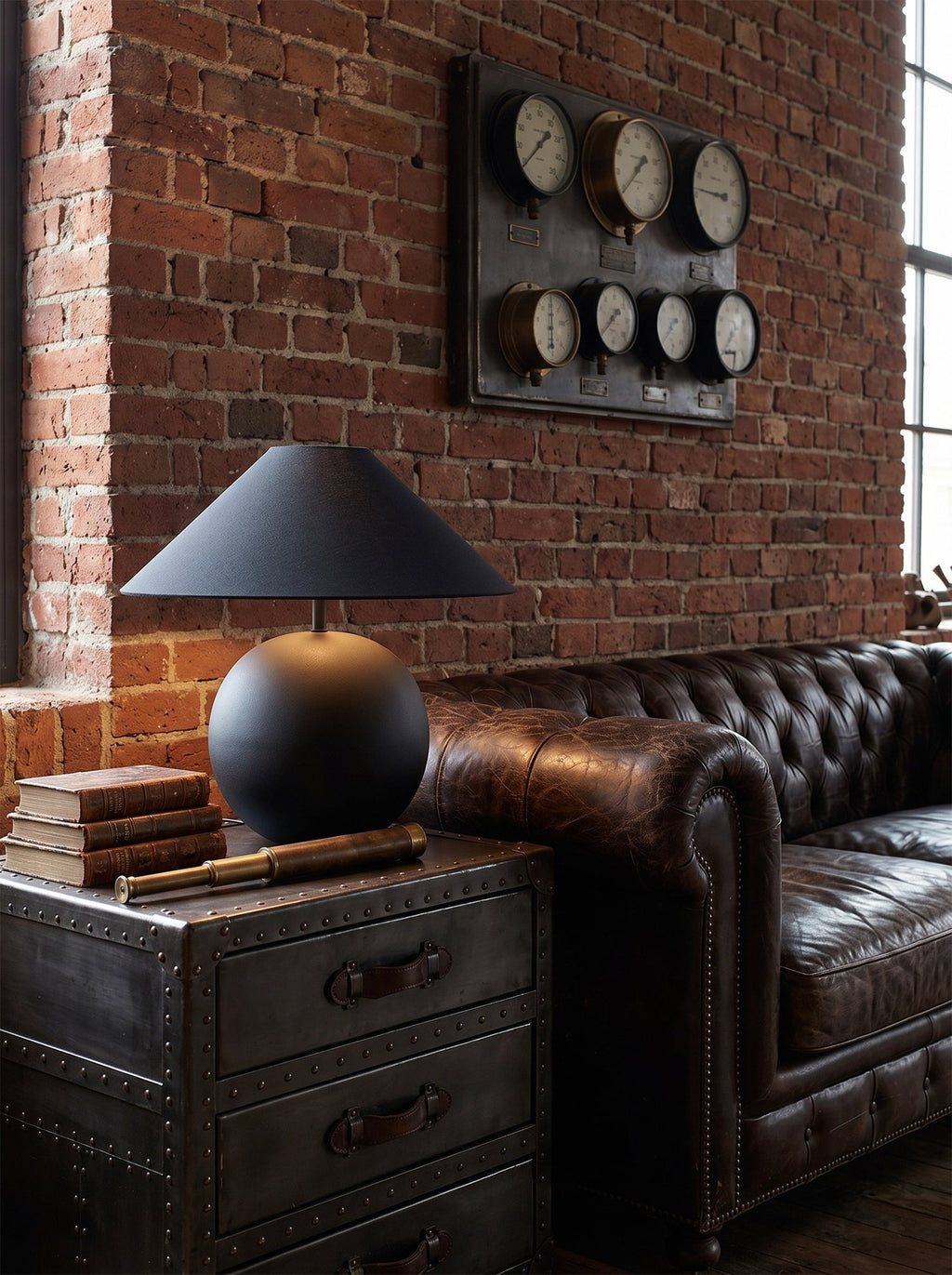 Obsidian Sphere Table Lamp