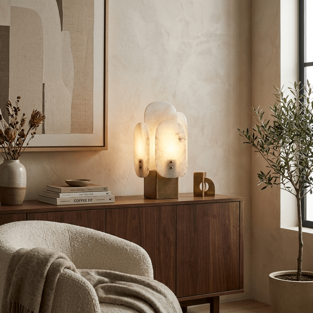 Luma Alabaster Panel Table Lamp