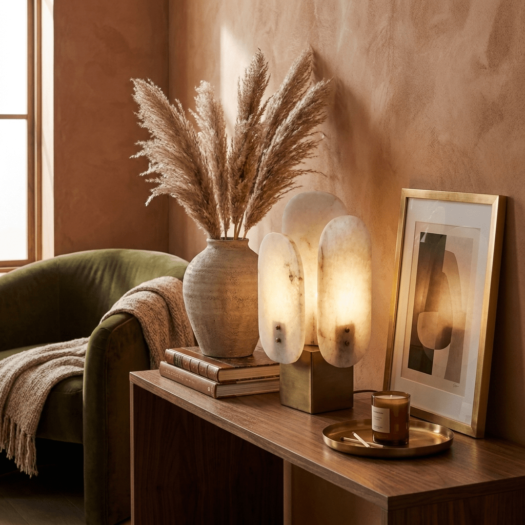 Luma Alabaster Panel Table Lamp