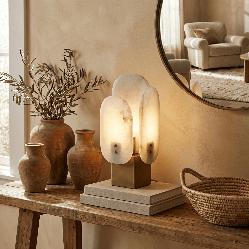 Luma Alabaster Panel Table Lamp