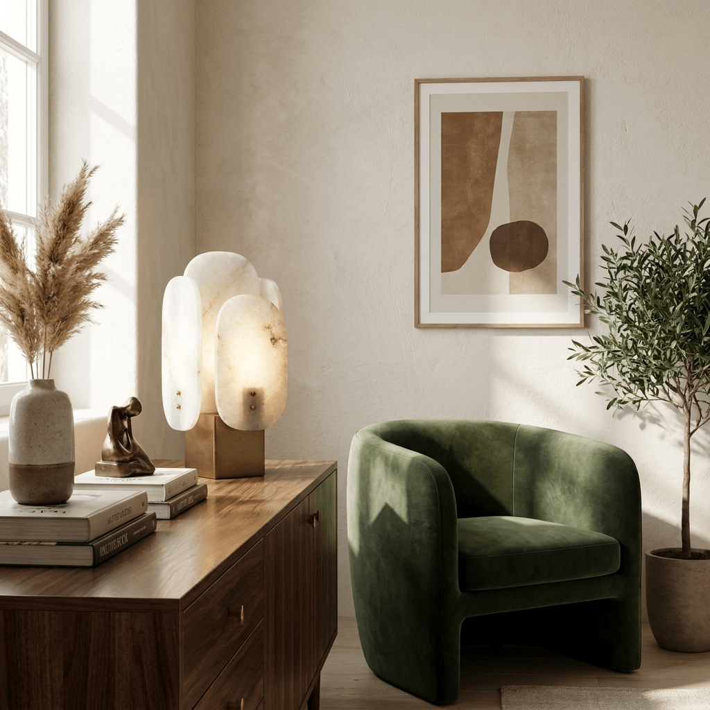 Luma Alabaster Panel Table Lamp