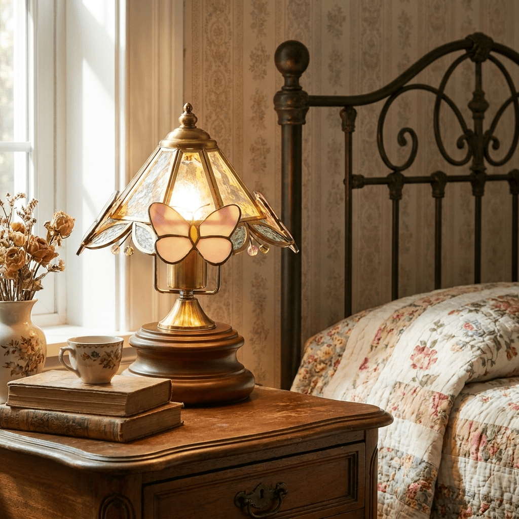 Butterfly Glow Tiffany Table Lamp