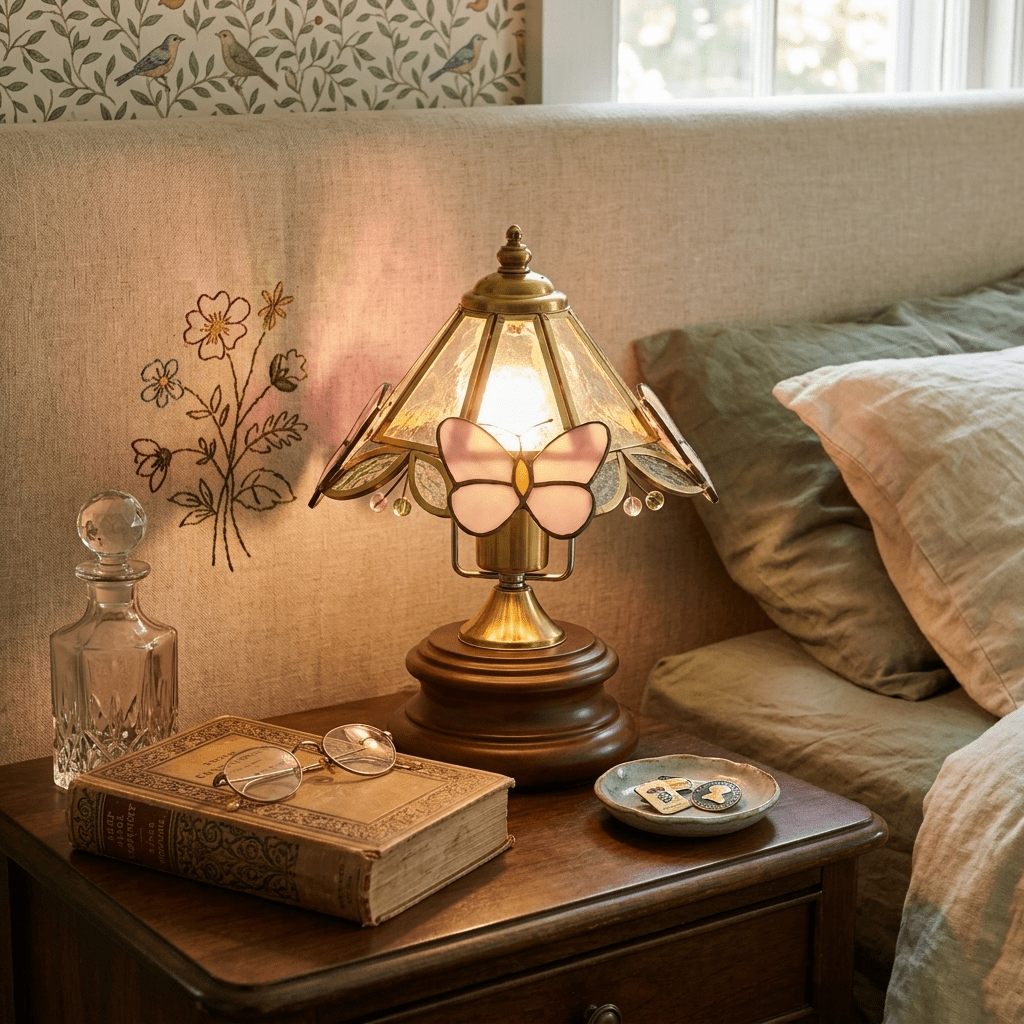 Butterfly Glow Tiffany Table Lamp