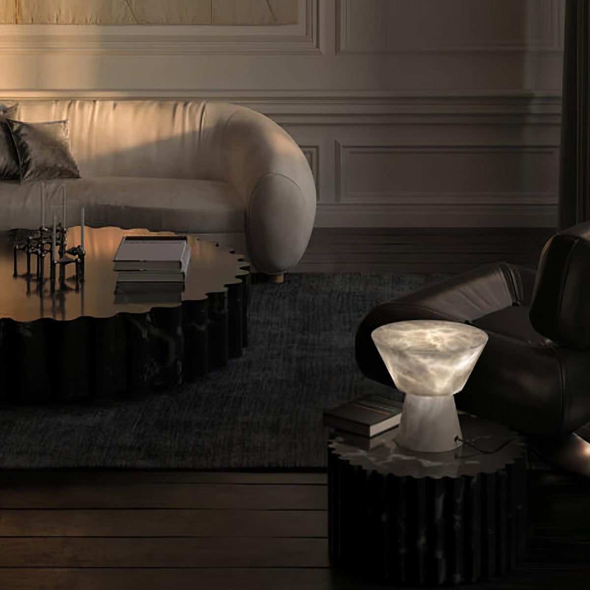 Beta Marble Alabaster Table Lamp