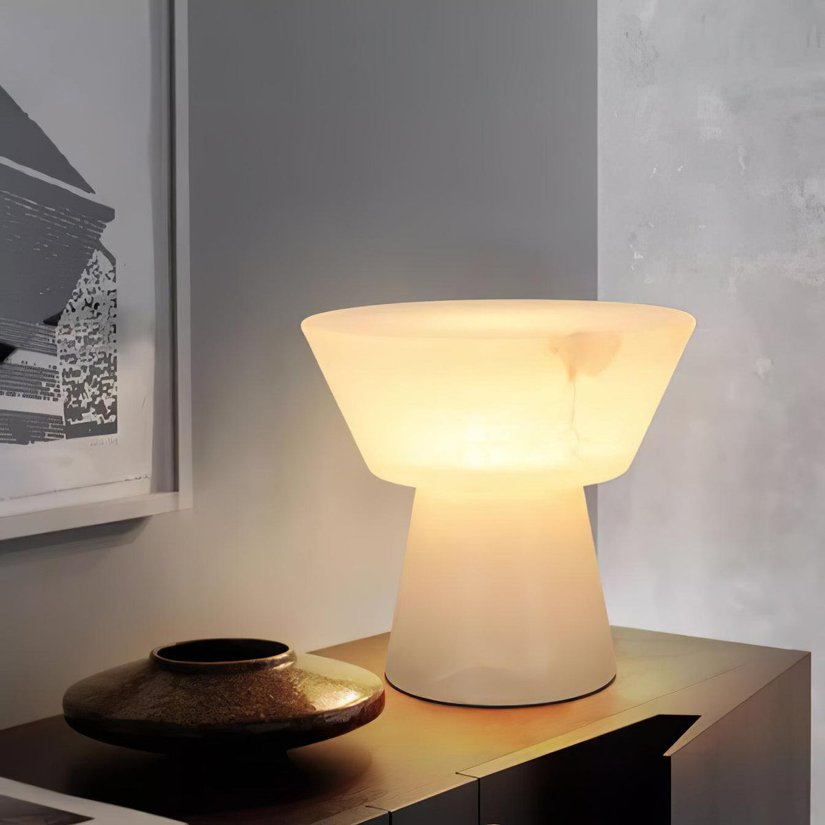 Beta Marble Alabaster Table Lamp