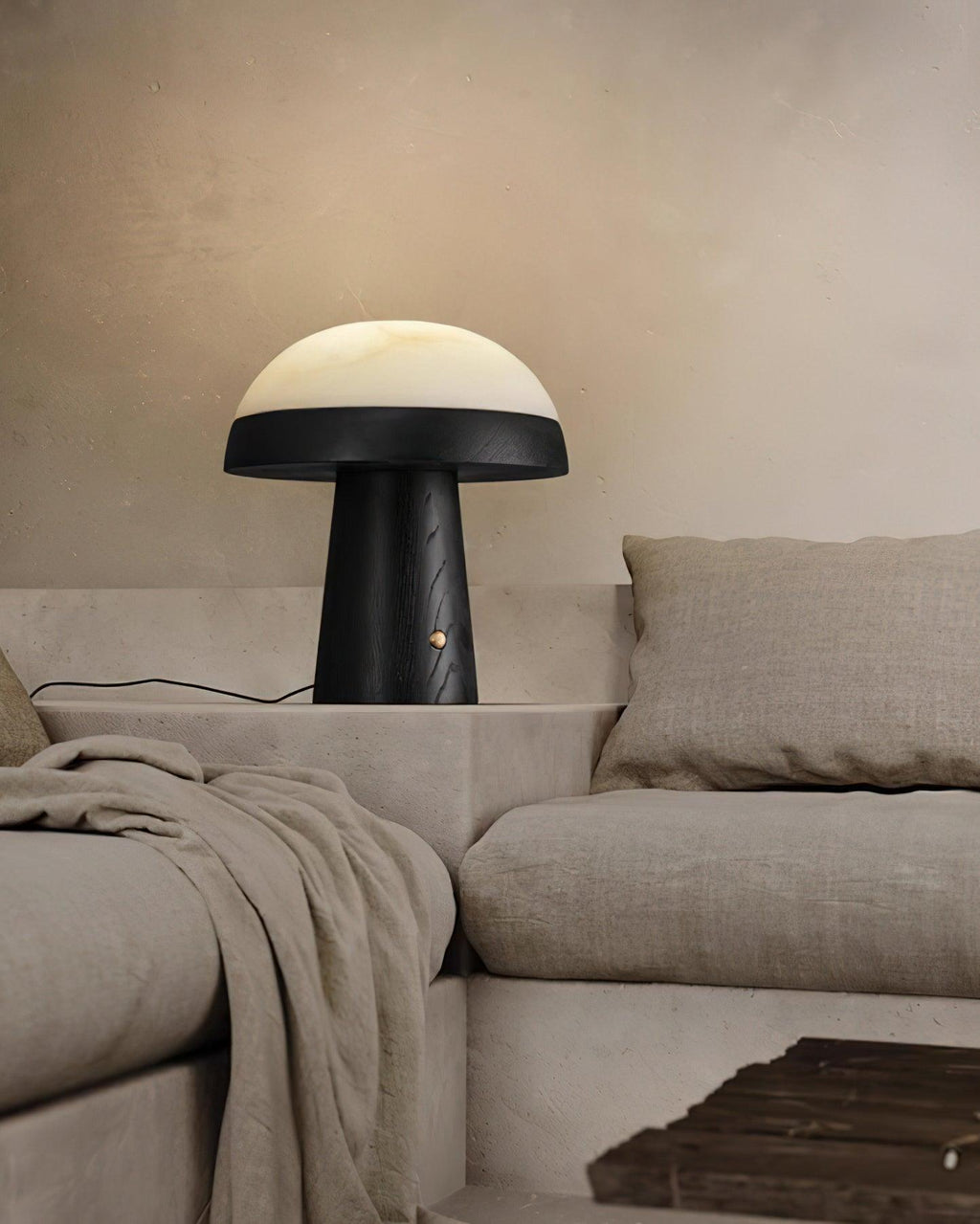 Mushroom Cloud Alabaster Table Lamp