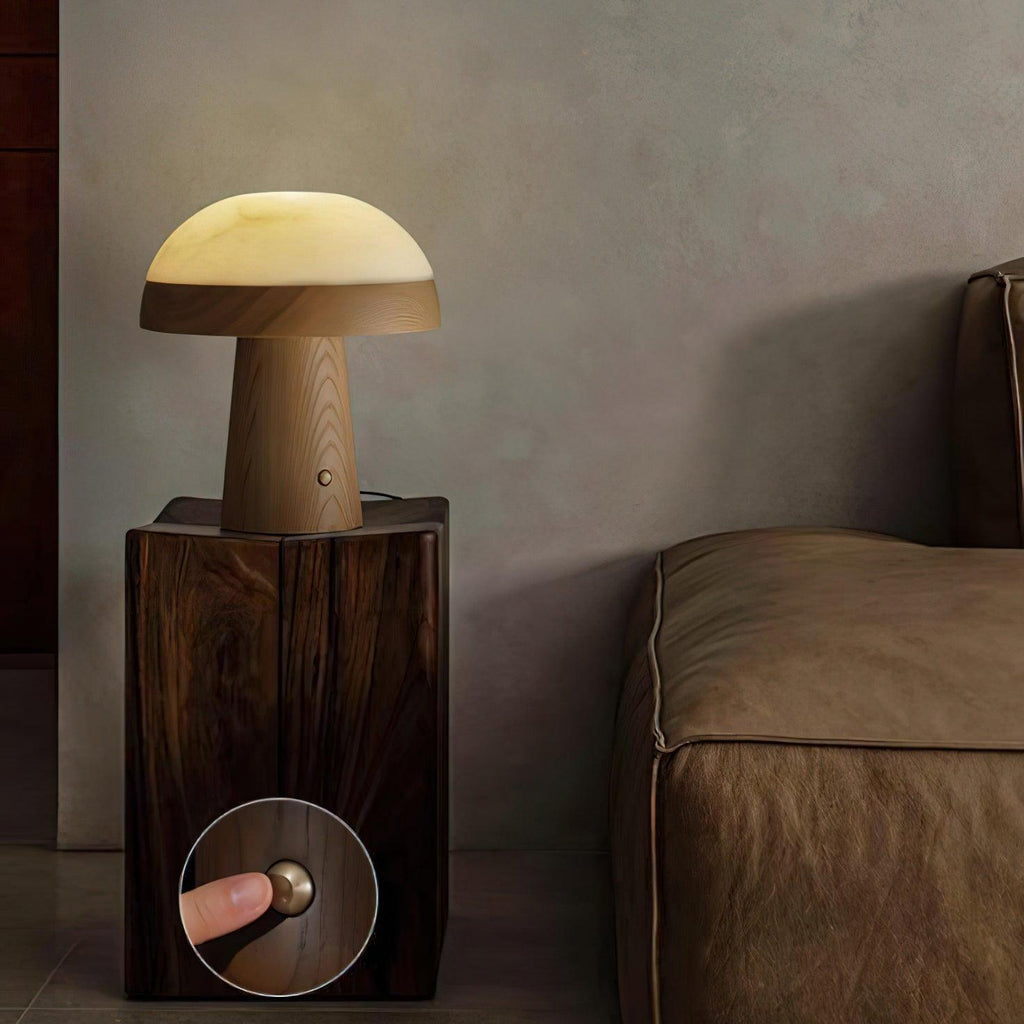 Mushroom Cloud Alabaster Table Lamp