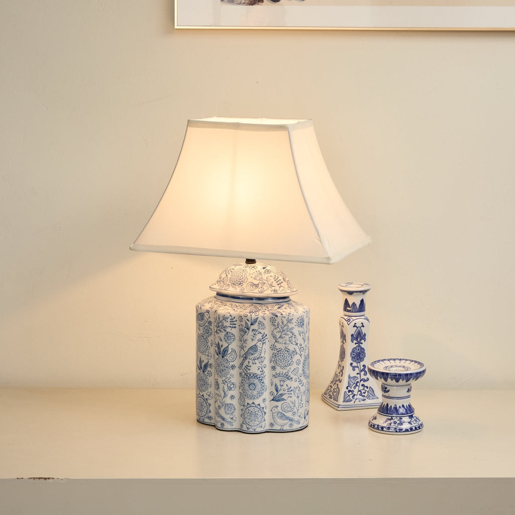 Floral Bird Jar Table Lamp