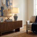 Indigo Dot Patterned Ceramic Table Lamp