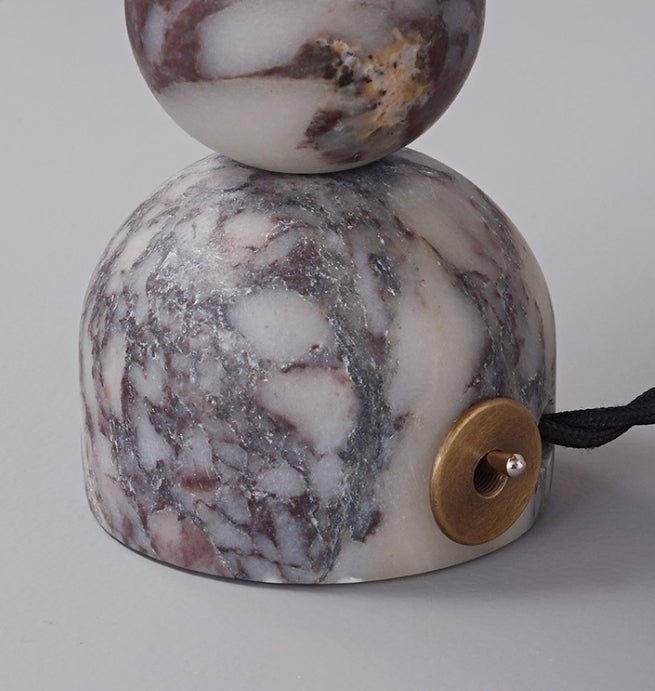 Marble Orb Rattan Table Lamp