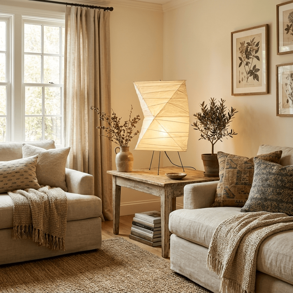 Twisted Paper Shade Table Lamp