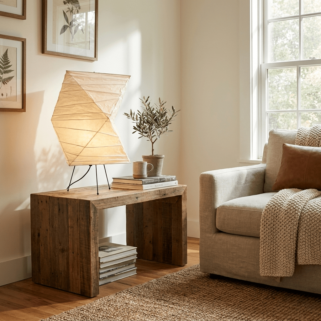 Twisted Paper Shade Table Lamp