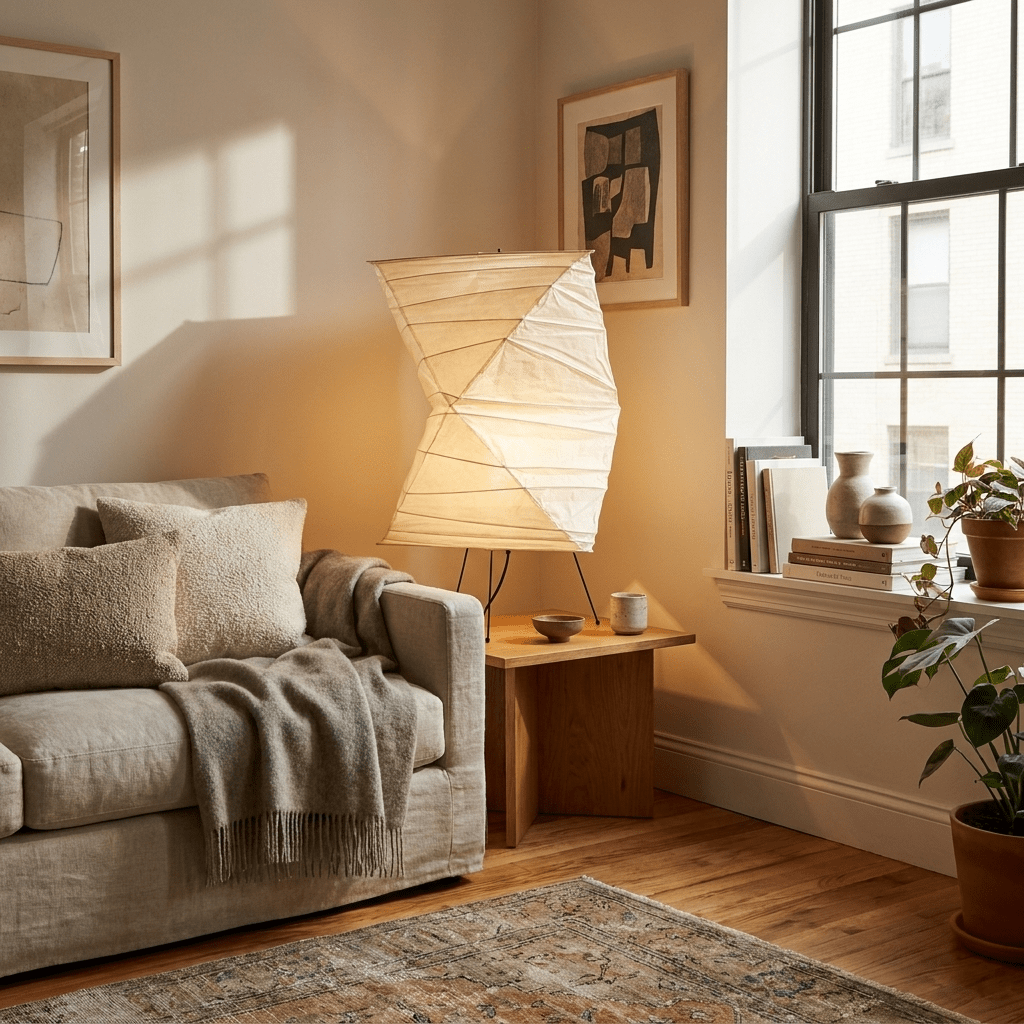 Twisted Paper Shade Table Lamp