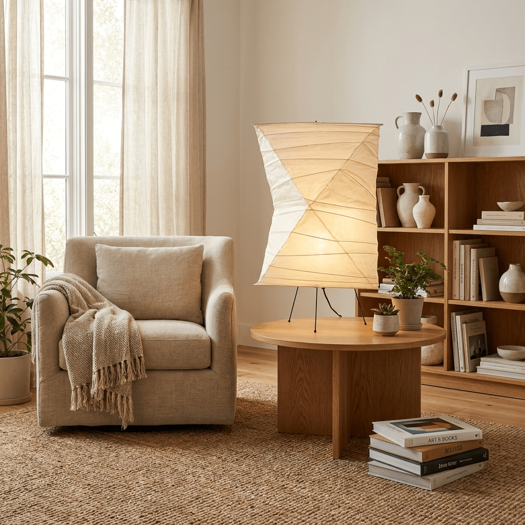 Twisted Paper Shade Table Lamp