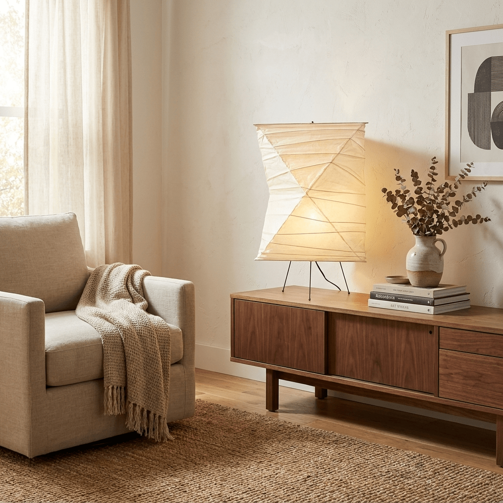 Twisted Paper Shade Table Lamp