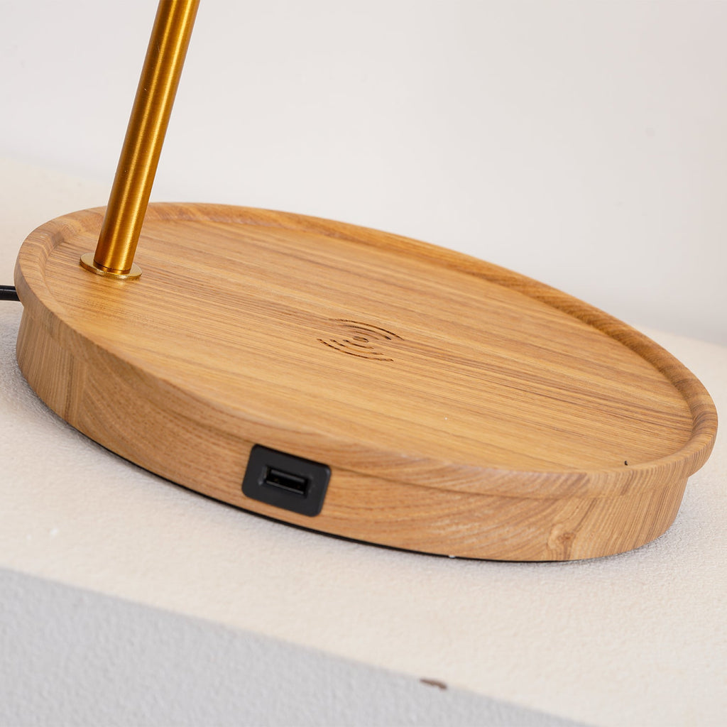 Pleated Retro Wooden Table Lamp