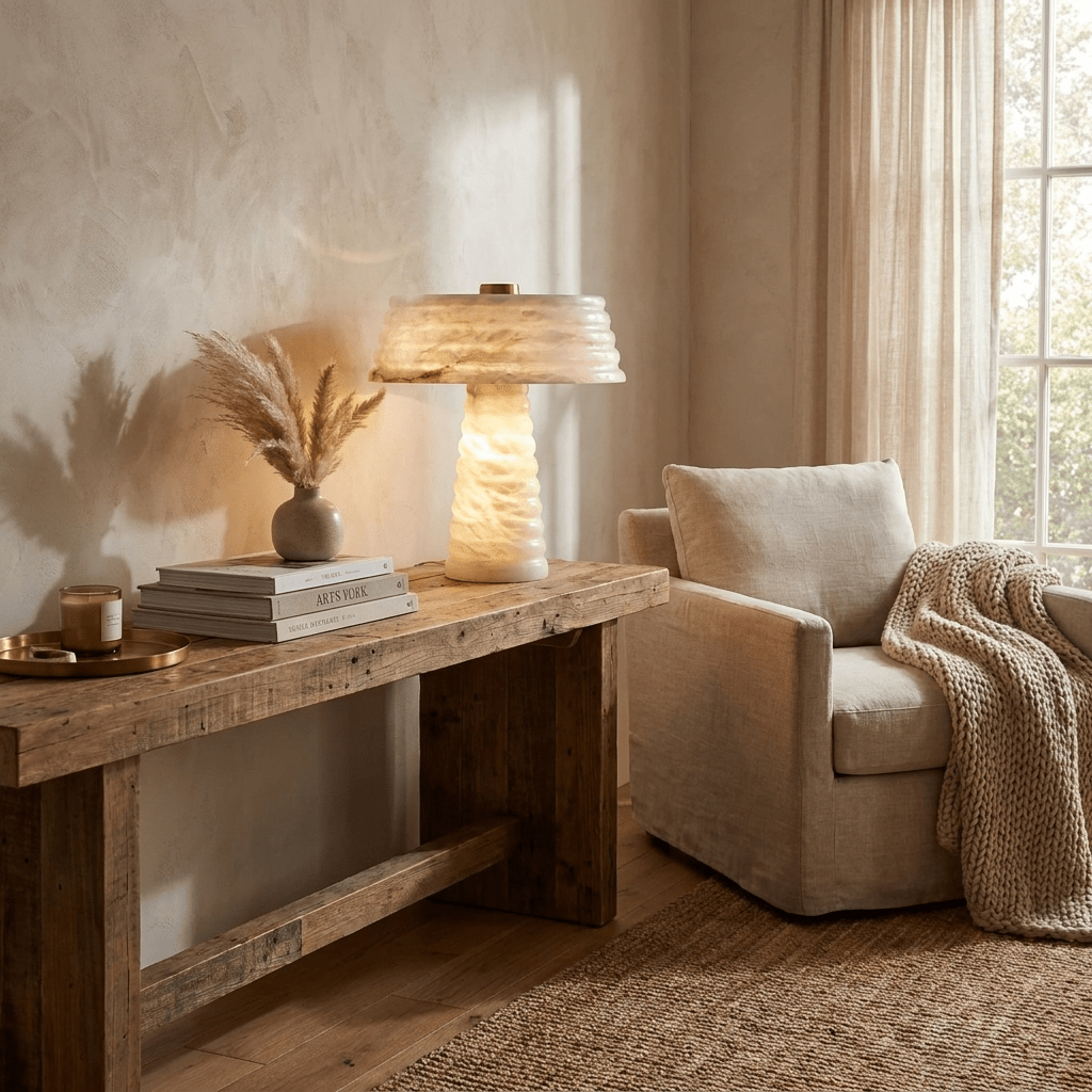 Alabaster Layered Table Lamp