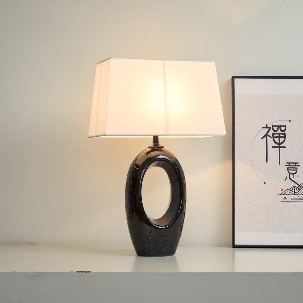 Hollow Oval Ceramic Table Lamp