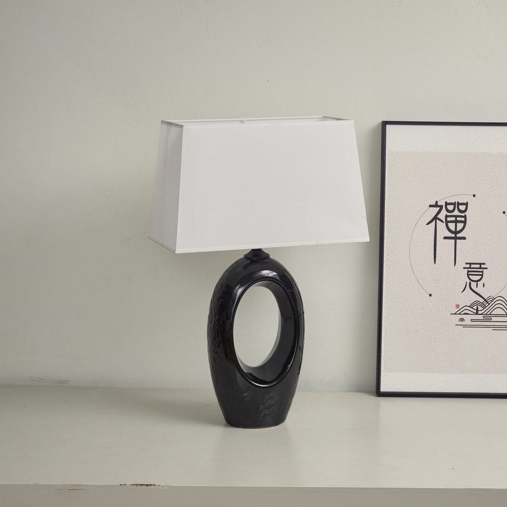 Hollow Oval Ceramic Table Lamp