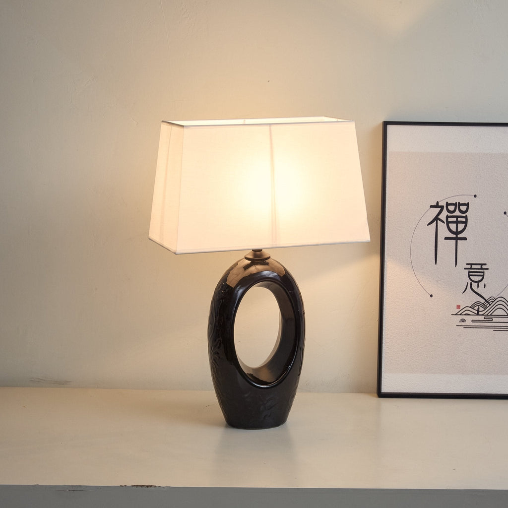 Hollow Oval Ceramic Table Lamp