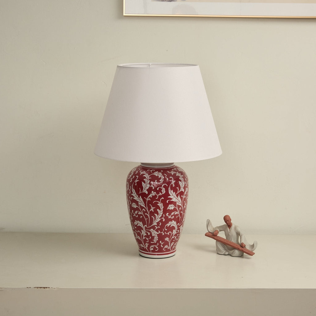 Scarlet Vine Ceramic Table Lamp