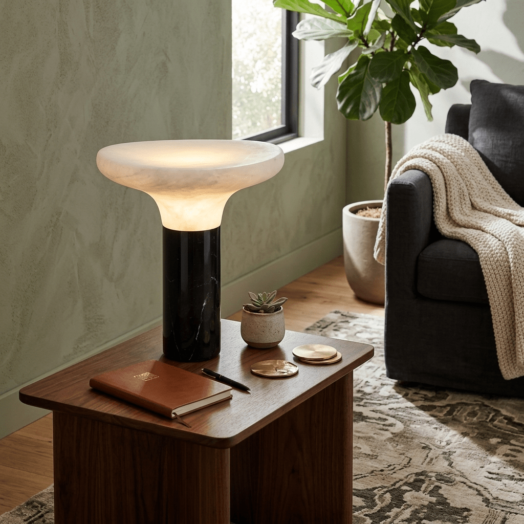 Cap Alabaster Table Lamp