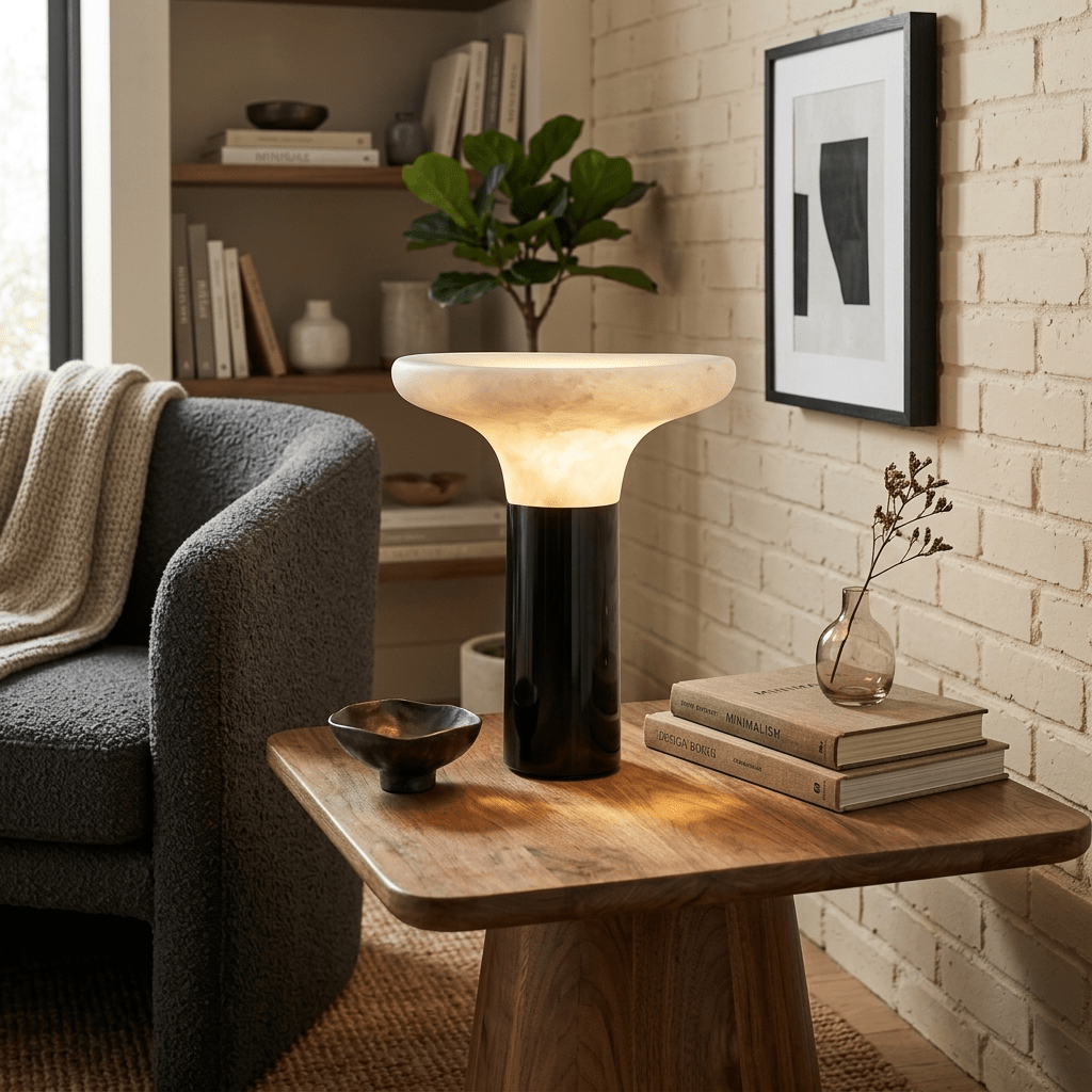 Cap Alabaster Table Lamp