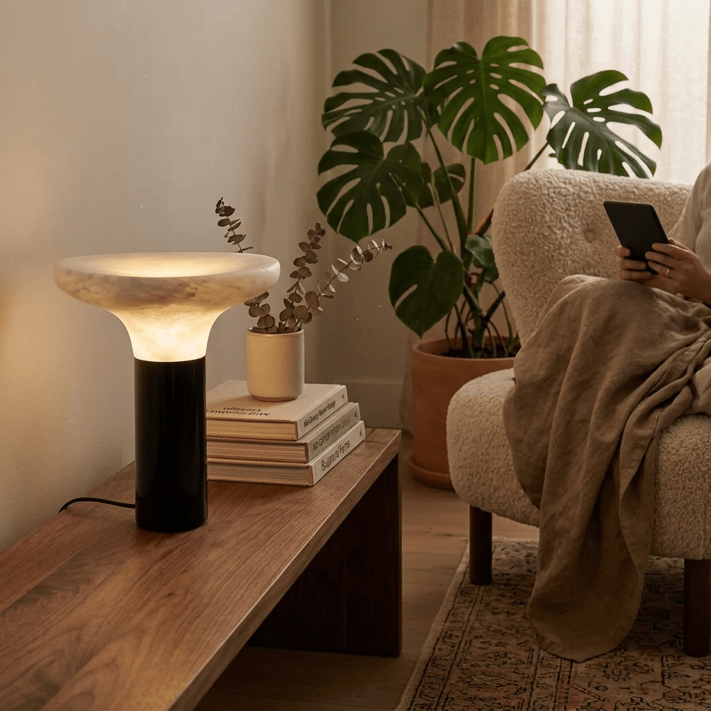 Cap Alabaster Table Lamp
