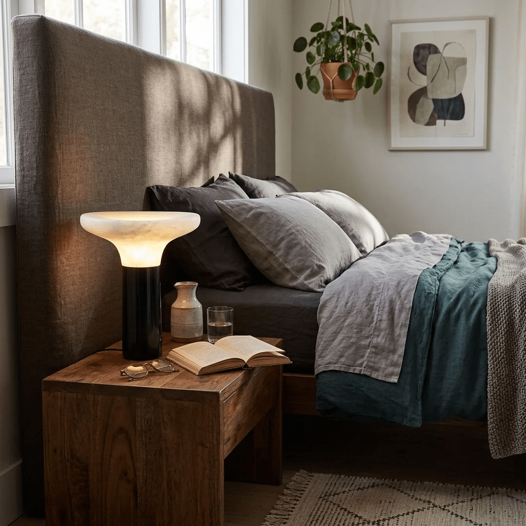Cap Alabaster Table Lamp