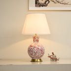Coral Bird Floral Ceramic Table Lamp