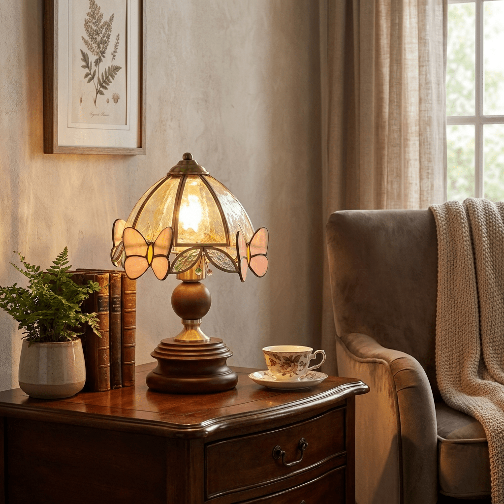 Butterfly Garden Tiffany Table Lamp