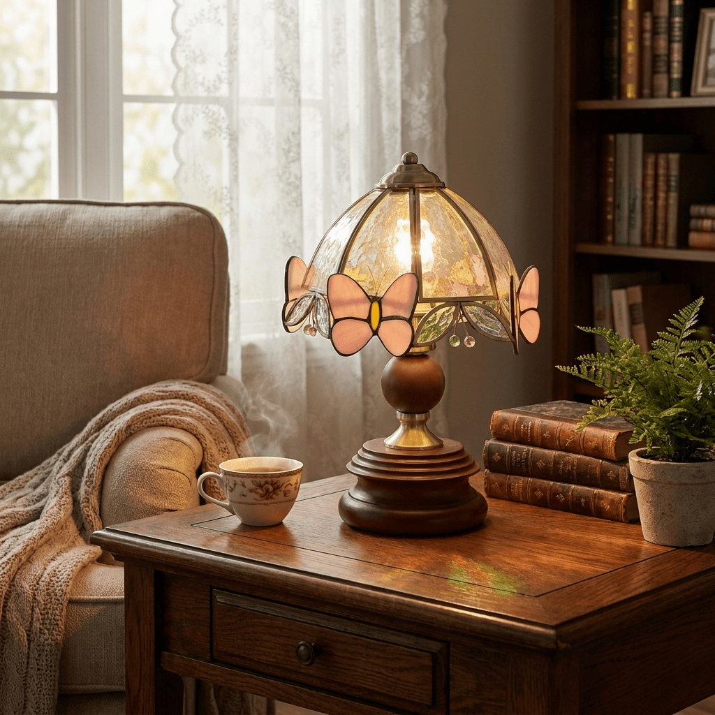 Butterfly Garden Tiffany Table Lamp