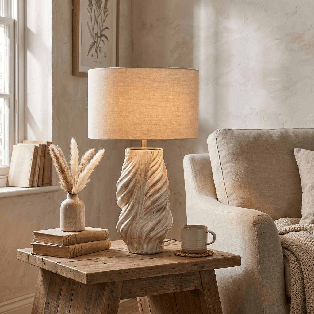Tortile Twisted Ceramic Table Lamp
