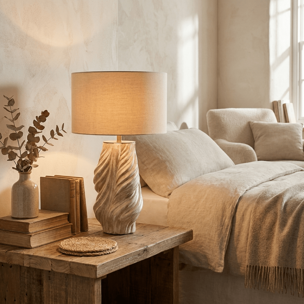Tortile Twisted Ceramic Table Lamp