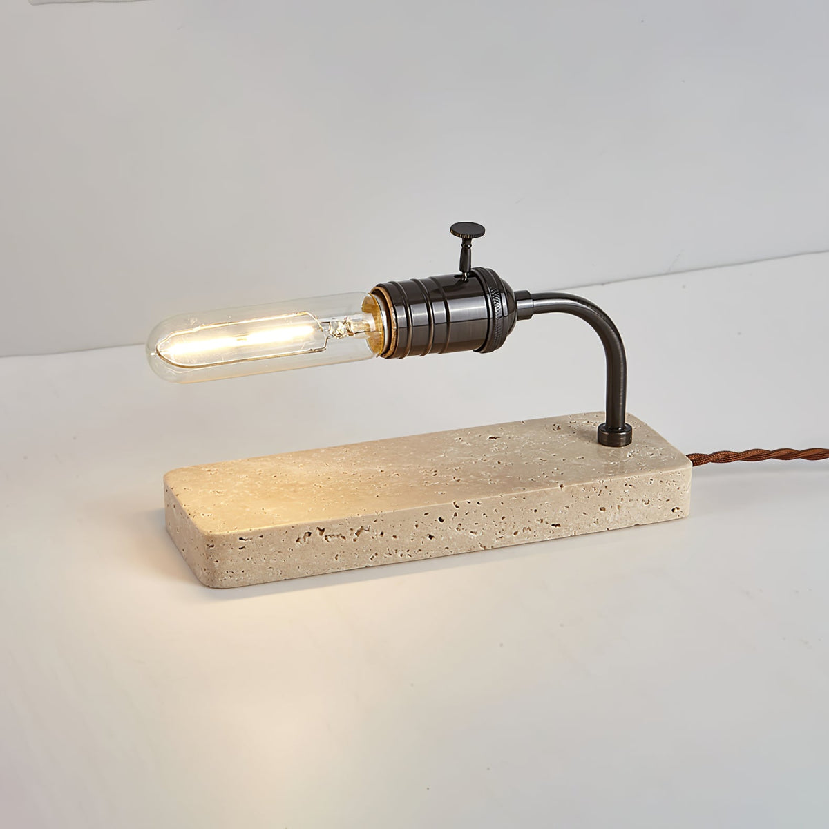Travertine Vintage Tube Table Lamp