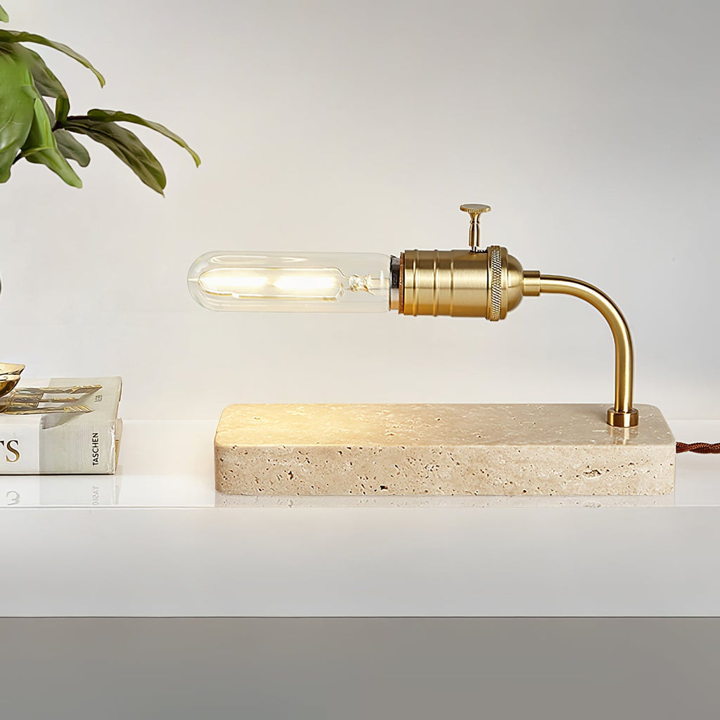 Travertine Vintage Tube Table Lamp