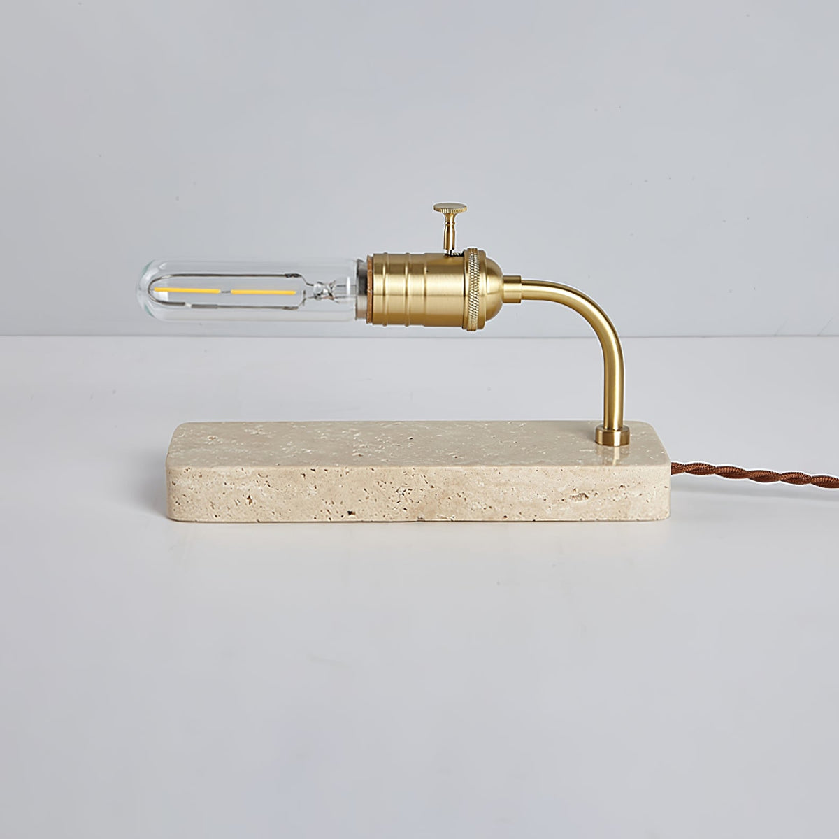 Travertine Vintage Tube Table Lamp