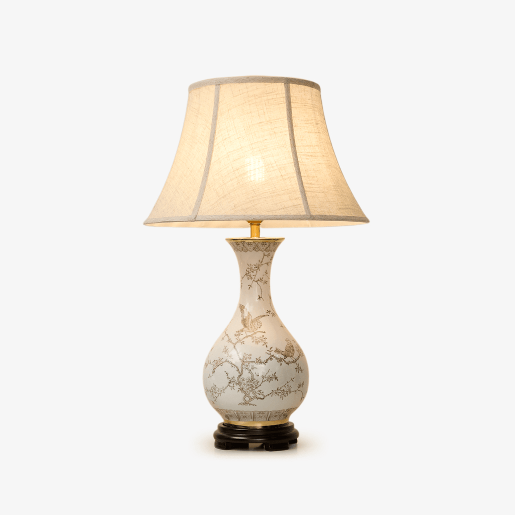 Floral Bird Ceramic Table Lamp