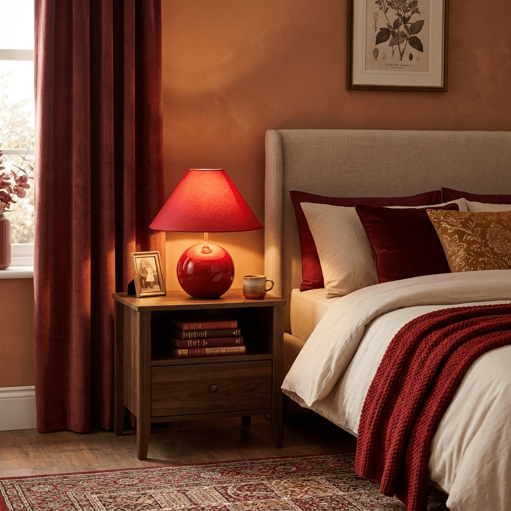 Cinabra Red Ceramic Table Lamp