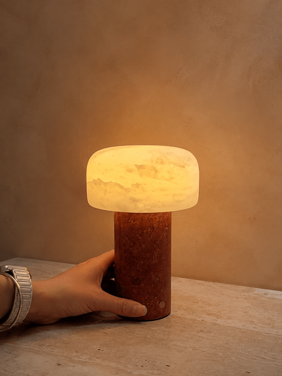 Asteria Natural Stone Rechargeable Table Lamp