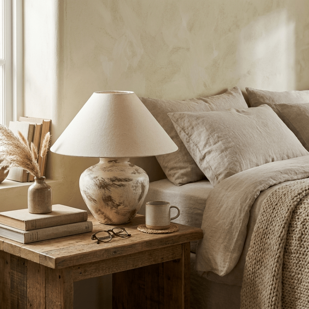 Calcina Whitewashed Ceramic Table Lamp