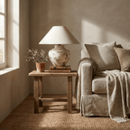 Calcina Whitewashed Ceramic Table Lamp